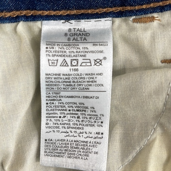 Old Navy Super Skinny Jeans Blue Dark Wash Mid-Rise Stretch Size 8 Tall - Picture 8 of 10